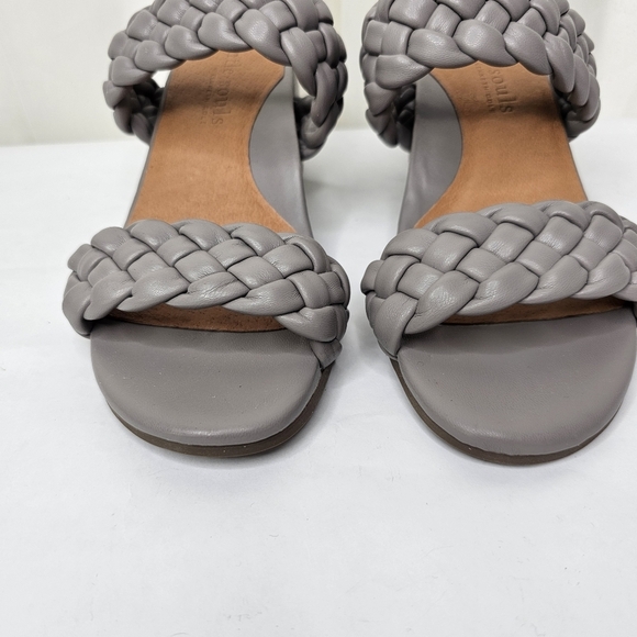 Gentle Souls by Kenneth Cole Gray Charlene Two Braid Heeled Sandal Size 8 - Picture 5 of 11